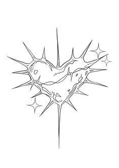 a black and white drawing of a crown of thorns