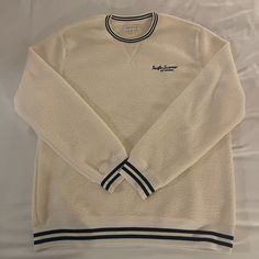 New Embroidered Sherpa Crew Neck Sweatshirt From Pacsun. Sweatshirt Features A Crew Neckline, Long Sleeves, A Standard Fit, A Left Chest Embroidery, And A Soft Sherpa Fabrication. Cream Fleece Top With Ribbed Cuffs, Cream Fleece Crew Neck Top, Cozy Cream Fleece Tops, Casual Fleece Top With Embroidered Text, Cozy Long Sleeve Sweatshirt With Embroidered Logo, Casual Cream Sweater With Embroidered Logo, Casual Embroidered Cream Sweatshirt, Casual Cream Embroidered Sweatshirt, Cream Casual Tops With Embroidered Logo