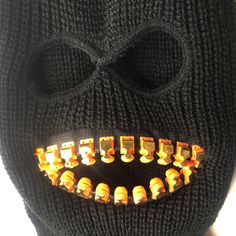 ZEF2DEATH This knit ski mask with oversized gold teeth zip mouth, can be made in the following colors BLACK, TAN, OLIVE, NAVY, ROYAL BLUE, WHITE, NEON YELLOW, NEON PINK, NEON ORANGE, NEON GREEN, MUSTARD, PURPLE, GREY Ships from Los Angeles, CA. Welcoming custom orders, styling inquiries. Grill Teeth, Balaclava Men, Ski Mask Streetwear, Teeth Mask, Black Ski Mask, Designer Ski Mask, Ski Mask Fashion, Ski Mask Orange, Halloween Streetwear Balaclava Mask