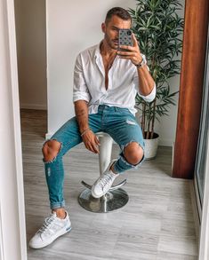 Summer Outfit Ideas For Men #summeroutfits #mensoutfits Men Formal Outfit, Formal Men Outfit, Outfits Hombre, Summer Outfit Ideas