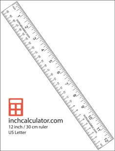 a ruler with the words incocaculator com on it and an image of a building