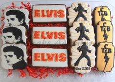 decorated cookies in the shape of elvis presley