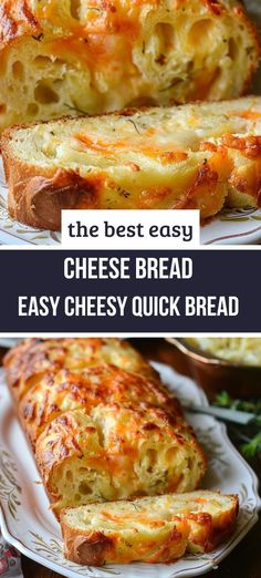 the best easy cheesy bread recipe is made with only three ingredients and it's so good to eat