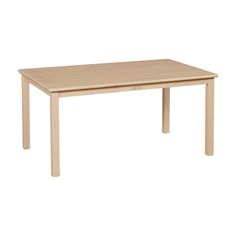 a wooden table on a white background with no one around it or the table is empty