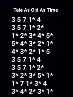 a black and white poster with numbers on it