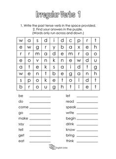 the irregular words worksheet is shown in this printable word search for kids