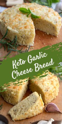 keto garlic cheese bread on a cutting board