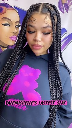 Easy Black Hairstyles Braids, Easy Braided Hairstyles, Big Box Braids, Big Box Braids Hairstyles, Box Braids Hairstyles For Black Women, Braids Hairstyles Pictures, Cute Box Braids Hairstyles