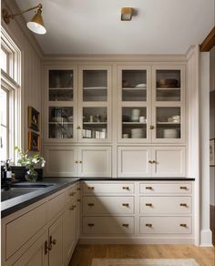 Taupe, traditional, kitchen cabinets, stone counters Stoffer Kitchen, Jean Stoffer, Light Grey Kitchens, Серая Кухня, Grey Kitchen, Kitchen Redo, Cottage Kitchen, Counter Tops