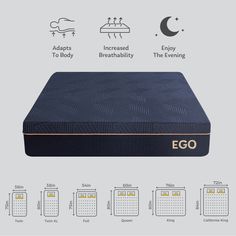 the eco mattress is shown with instructions for how to put it on top and bottom