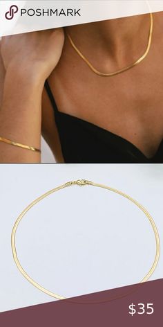 Summer Gold Snake Chain Necklace Gold Snake Necklace, Gold Herringbone Chain, Gold Snake Chain, Grit And Grace, Herringbone Chain, Gold Snake, Chain Choker Necklace