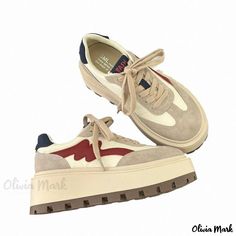 Olivia Mark - Casual Shoes: Single Shoe with Thick Sole, Breathable Fashion Elevator Sneakers, Agan Shoes Leather Mary Jane Flats, Elegant High Heels, Low Heel Sandals, Mesh Shoes, Outdoor Fashion, Buckle Sandals, Leather Flats, Hiking Shoes, Suede Heels