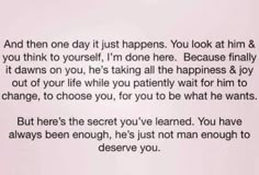 a poem written in black and white with the words,'and then one day it just happens you look at him & you think you think to yourself, i'm