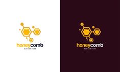 the honey comb logo is shown in two different colors