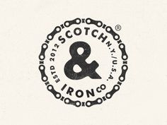 a black and white logo with the word & iron co in it's center