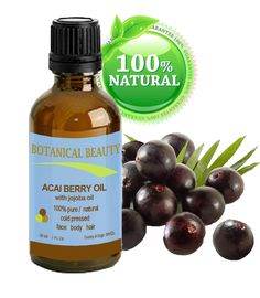 Botanical Beauty ACAI BERRY OIL 100% Natural / Cold Pressed Carrier Oil. 30ml / 1 Fl.oz. For Face, Body And Hair. From Amazon Rainforest. Number One Superfood For The Skin And Hair. * This is an Amazon Affiliate link. To view further for this item, visit the image link. Carrier Oils For Skin, Hair Oil Recipe, Sources Of Vitamin A, Unhealthy Diet, Luminous Skin, Carrier Oil, Beauty Oil, Nail Beauty, Acai Berry