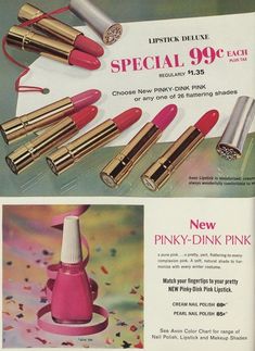 80s Lipstick, Max Factor Lipstick, 1960s Makeup, Pale Nails, Avon Lipstick, Eye Makeup Application, Cosmetic Brands