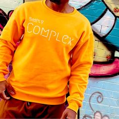 Crew Neck From Simply Complex Clothing! Sizes Small To Large. Yellow. Brand New For $35 Gold Sweater, Sweaters Crewneck, Knitted Pullover, Men Sweater, Man Shop, Crew Neck, Brand New, Yellow, Gold