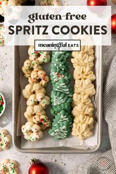 Gluten-Free Spritz Cookies Gf Spritz Cookies, Gluten Free Press Cookies, Gluten Free Blossom Cookies, Spritz Christmas Cookies Recipes, Gluten Free Cookie Press Cookies, Gluten Free Crescent Cookies, Gluten Free Spritz Cookies Recipe, Keto Spritz Cookies Recipes, Slice And Bake Gluten Free Cookies