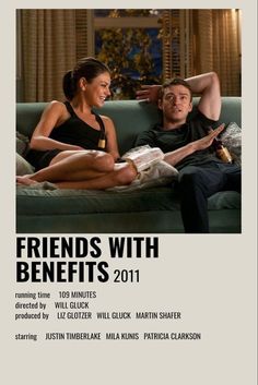 the poster for friends with benefits 2011 shows a man and woman sitting on a couch