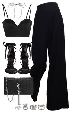 Saint Laurent Outfit Woman, Yves Saint Laurent Clothes, Dark Luxury Outfits, Luxury Outfits Aesthetic, Outfit With Black Heels, Luxury Style Outfit, Yves Saint Laurent Outfit, Casual Luxury Outfits, Saint Laurent Outfit