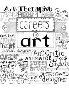 a poster with words written in black and white, including the word art on it