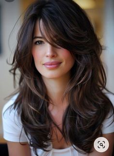 Layered Hair For Medium Long Hair, Medium To Long Haircut With Layers, Long Summer Haircuts, Layered Haircuts For Medium Hair With Bangs, Long Layers With Side Bangs, Side Part Layered Hair, Long Hair With Short Layers, Haircuts With Bangs And Layers, Face Framing Layers Side Part