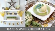 a collage of thanksgiving decorating items