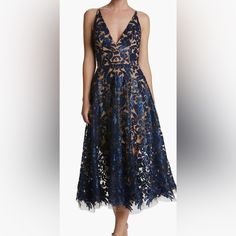 Gorgeous Blue Sequin Semiformal Cocktail Party Dress By Popular Nordstrom Brand Dress The Population. Embroidered Floral Accented By Sparkly Sequins Layered On Tulle Sits On Top Of Nude Lining. For A Dramatic Effect On Body! Spaghetti Straps, V-Neck, Zipper Back With Hook Closure, Fit And Flare Styling, Shimmering Sequins Embellish An Elegant Lace Dress In A Flattering Fit-And-Flare Silhouette With A Plunging V-Neck. 45" Length (Size Medium) Hidden Back-Zip Closure Plunge V-Neck Sleeveless Lined To The Knee 100% Nylon Pit To Pit 19” Like New Excellent Condition Worn Once! On Nordstrom.Com For $288 Now Royal Blue V-neck Midi Party Dress, Royal Blue V-neck Party Midi Dress, Royal Blue Midi Dress For Party, Blue Lace Gala Dress, Royal Blue Sleeveless Midi Party Dress, Sleeveless Royal Blue Midi Dress For Party, Royal Blue Sleeveless Midi Dress For Party, Blue Lace Evening Dress For Summer, Blue Knee-length Lace Party Dress