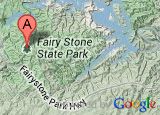 a google map shows the location of fairy stone state park, which is located on top of a mountain