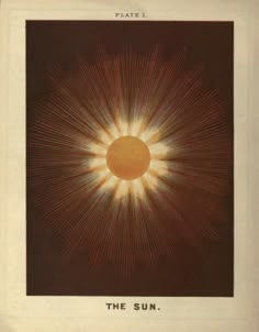 the sun is shown in this vintage book