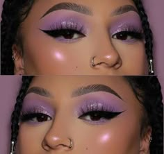 Lavender Eye Makeup, Lavender Makeup Looks, Lilac Palette, Lavender Makeup, Purple Makeup Looks, Prom Eye Makeup, Dipbrow Pomade