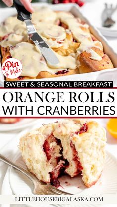 These Orange Cranberry Rolls are filled with refreshing winter flavors like whole cranberries and zesty citrus for a delicious roll recipe everyone will love! Need a fresh breakfast idea for Christmas or Thanksgiving morning? Try these soft, fluffy rolls – sweet, seasonal, and sure to be a hit with the whole family. Make this Orange Cranberry Rolls recipe today! #ChristmasBreakfast #ThanksgivingMorning #CinnamonRolls #SeasonalBaking #HolidayTreats #FreshBakes | @LttlHouseBigAK Cranberry Orange Rolls, Cranberry Rolls, Winter Flavors, Fluffy Rolls, Thanksgiving Morning, Seasonal Baking