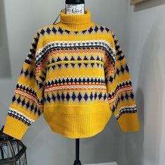 Rag & Bone Willow Fair Isle Turtleneck Sweater. Long Sleeves. Heavyweight Knit. Beautiful Mustard Yellow Color. Size Medium. Nwt 100% Wool. Dry Clean Only. Approximate Measurements Laying Flat: Pit To Pit 24” Length 22.5” Waist 21.5” Ships Asap And With Care. Yellow Turtleneck, Mustard Yellow Color, Yellow Sweater, Fall Sweaters, Mustard Yellow, Fair Isle, Yellow Color, Rag & Bone, Turtleneck Sweater