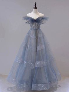 Description Blue tulle off shoulder long prom dress, blue A line evening dress Product number: shop507 Material: sequin, tulle Size: US 2, US 4, US 6, US 8, US 10, US 12 US 2 Bust(inch)32 1/2 Waist(inch)25 1/2 Hips(inch)35 3/4 Shoulder to Floor(inch)58US 4 Bust(inch)33 1/2 Waist(inch)26 1/2 Hips(inch)36 3/4 Shoulder to Floor(inch)58US 6 Bust(inch)34 1/2 Waist(inch)27 1/2 Hips(inch)37 3/4 Shoulder to Floor(inch)59US 8 Bust(inch)35 1/2 Waist(inch)28 1/2 Hips(inch)38 3/4 Shoulder to Floor(inch)59US Tulle Formal Dress, Prom Dress Blue, Banquet Ideas, A Line Evening Dress, Marine Uniform, Tulle Sleeves, Blue Dress Formal, Blue Evening Dresses, Blue Tulle