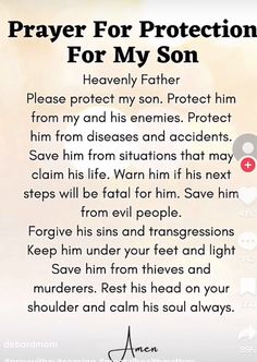 prayer for protection from my son