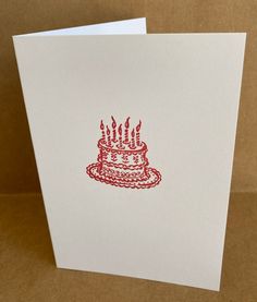 a card with a birthday cake on it