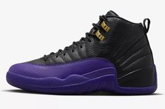 #ad Jordan 12 Field Purple, Jordan 12’s, Purple And Black Jordans, Purple Basketball Shoes, Jordan Retro 12, Retro Basketball Shoes, Air Jordan 12, Buy Jordans, Birthday Stuff