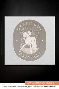 an image of a sticker with the words gratitude dressage on it