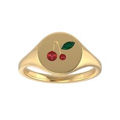 Cherry Bomb Ruby Signet Ring - LE Fine Fine Ruby Signet Ring With Gemstone, Luxury Ruby Signet Ring, Luxury Gold Signet Ring With Ruby, Luxury Hallmarked Ruby Signet Ring, Cherry Rings, Ruby Signet Ring, Cherry Ring, Peach Aesthetic, Diamond Education