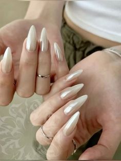 White Acrylic Nails, Casual Nails, Minimalist Nails, Manicure Y Pedicure, Dream Nails, Fire Nails, Classy Nails