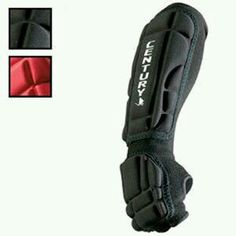 the knee pads are black and red