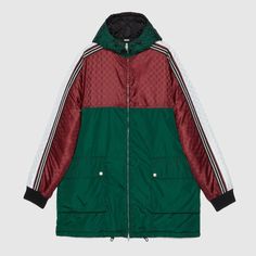 Shop the GG jacquard nylon jacket in green at GUCCI.COM. Enjoy Free Shipping and Complimentary Gift Wrapping. Shirts And Pants, Mens Jackets Casual, Quilt Jacket, Black Friday Promotions, Designer Shirts, Bowling Shirts, Tailored Suits, Designer Clothes For Men