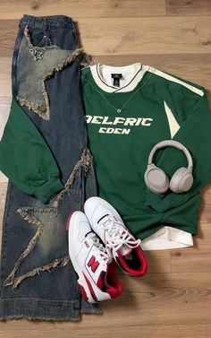 Concert Outfit Man, Sweatshirts Oversized, Aelfric Eden, Oversized Streetwear, Streetwear Casual