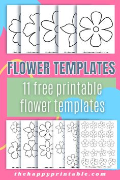 flower templates for kids to print and color with the text overlaying them