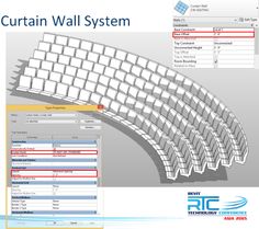 the curtain wall system is shown in this screenshote, and shows how to use it