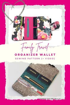 the family travel organizer wallet sewing pattern is shown