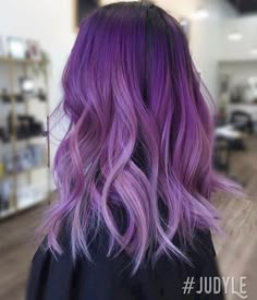 Feelin' this color melt by @judaddy. #Haircolor #Hair #Color #Inspiration #Inspo #Purple #Lilac #Lavender #Violet #Purplehair #Hairgoals #Goals #Melt #Balayage #Stylist #Colorist #Salon #Beauty #Hotd #Suavecita Dark Purple Into Light Purple Hair, Dark Purple To Light Purple Hair Ombre, Purple Hair Melt, Dark Purple To Lavender Ombre Hair, Light Purple Ombre Hair, Purple Melt Hair, Lilac Purple Hair Highlights, Dark To Light Purple Ombre Hair, Pale Purple Hair