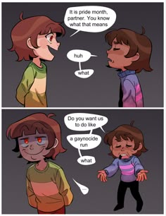 two comics with one showing the same person talking to each other and another saying that they are