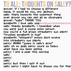 a poem written in black and white with the words to all thoughts on sally?